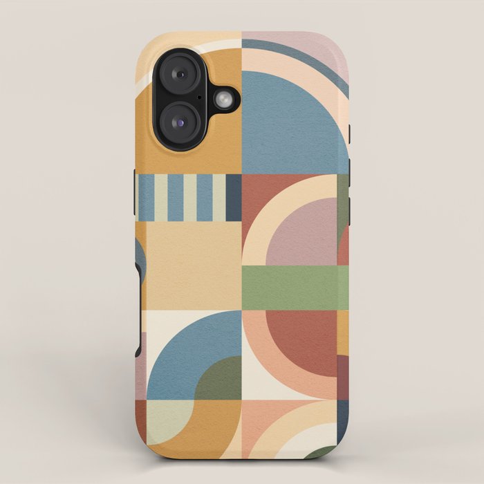 Abstract Bauhaus Geometry Sophisticated Autumn iPhone Case Gallery Image 1