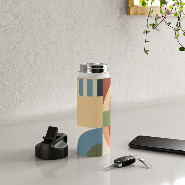 Abstract Bauhaus Geometry Sophisticated Autumn Water Bottle Gallery Image 4