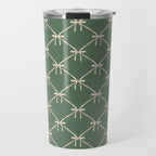 Bows & Ribbons Pattern XXVI Natural Green Travel Mug Gallery Image 1