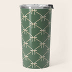 Bows & Ribbons Pattern XXVI Natural Green Travel Mug Gallery Image 2