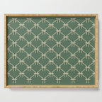 Bows & Ribbons Pattern XXVI Natural Green Serving Tray Gallery Image 1