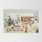 Anna Mary Robertson 'Grandma' Moses Thanksgiving American Folk Art Rug Gallery Image 2