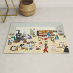 Anna Mary Robertson 'Grandma' Moses Thanksgiving American Folk Art Rug Gallery Image 1
