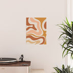 Modern Retro Liquid Swirl Abstract Square in Terracotta Earth Tones Poster Gallery Image 2