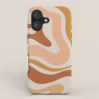 Modern Retro Liquid Swirl Abstract Square in Terracotta Earth Tones iPhone Case Gallery Image 1