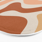 Modern Retro Liquid Swirl Abstract Square in Terracotta Earth Tones Bath Mat Gallery Image 3