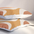 Modern Retro Liquid Swirl Abstract Square in Terracotta Earth Tones Pillow Sham Gallery Image 3