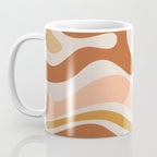 Modern Retro Liquid Swirl Abstract Square in Terracotta Earth Tones Coffee Mug Gallery Image 3