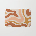 Modern Retro Liquid Swirl Abstract Square in Terracotta Earth Tones Bath Mat Gallery Image 1