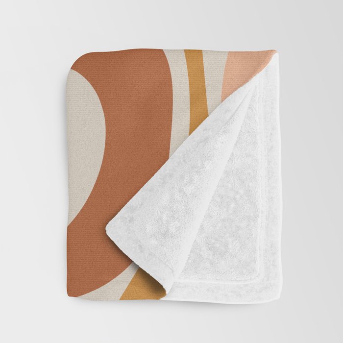 Modern Retro Liquid Swirl Abstract Square in Terracotta Earth Tones Throw Blanket Gallery Image 3
