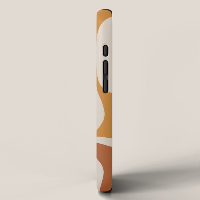 Modern Retro Liquid Swirl Abstract Square in Terracotta Earth Tones iPhone Case Gallery Image 2