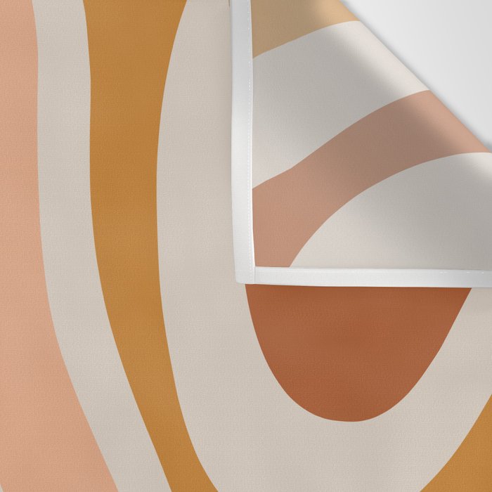 Modern Retro Liquid Swirl Abstract Square in Terracotta Earth Tones Wall Tapestry Gallery Image 3