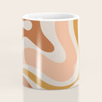 Modern Retro Liquid Swirl Abstract Square in Terracotta Earth Tones Coffee Mug Gallery Image 4