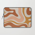 Modern Retro Liquid Swirl Abstract Square in Terracotta Earth Tones Laptop Sleeve Gallery Image 1