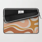 Modern Retro Liquid Swirl Abstract Square in Terracotta Earth Tones Laptop Sleeve Gallery Image 2