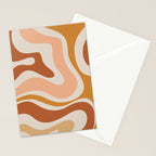 Modern Retro Liquid Swirl Abstract Square in Terracotta Earth Tones Stationery Card Gallery Image 2