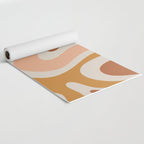 Modern Retro Liquid Swirl Abstract Square in Terracotta Earth Tones Yoga Mat Gallery Image 2