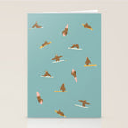 Surfing Sloth in Blue Stationery Card Gallery Image 2