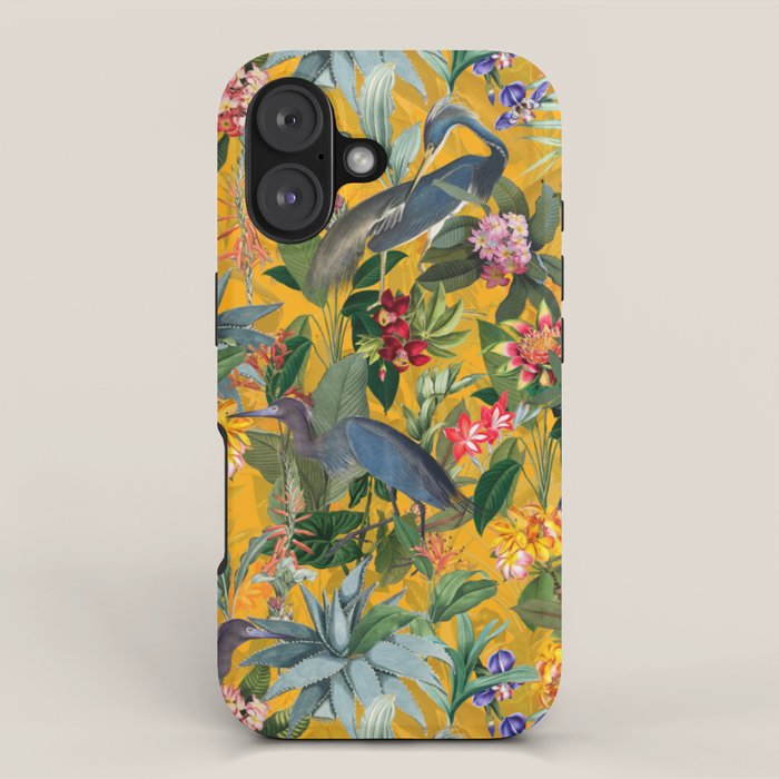 Vintage & Shabby Chic - Sunny Tropical Garden Blue Heron iPhone Case Gallery Image 1