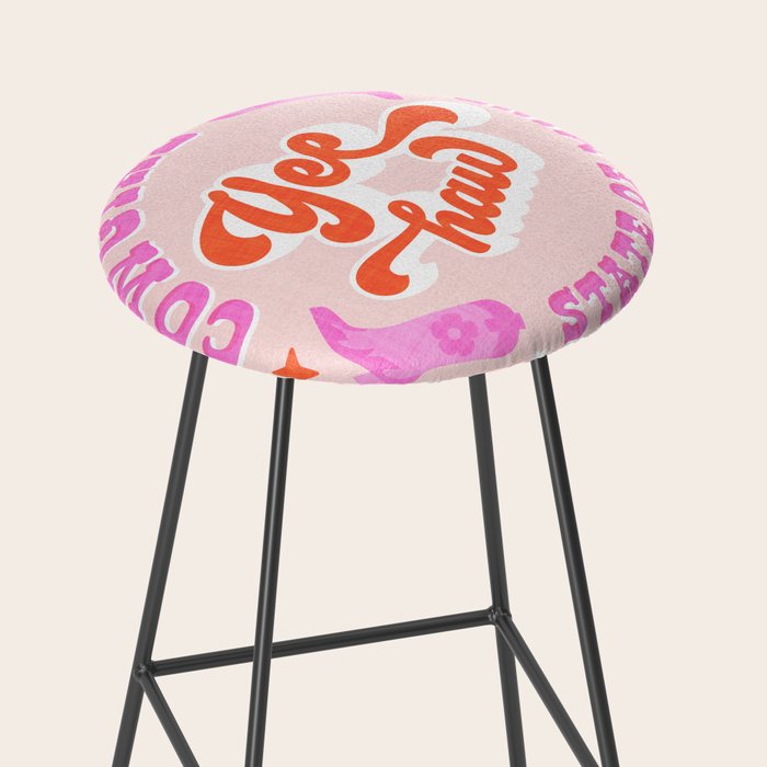 Yee Haw Cowgirl State of Mind Stool Gallery Image 2