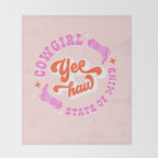 Yee Haw Cowgirl State of Mind Throw Blanket Gallery Image 2