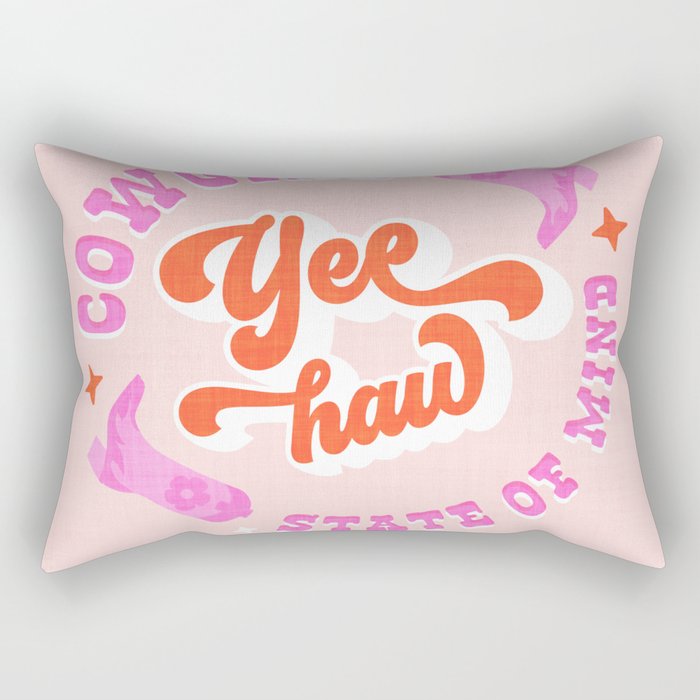 Yee Haw Cowgirl State of Mind Rectangular Pillow Gallery Image 1
