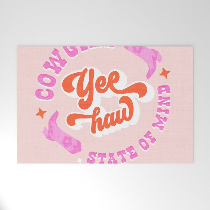 Yee Haw Cowgirl State of Mind Welcome Mat Gallery Image 1