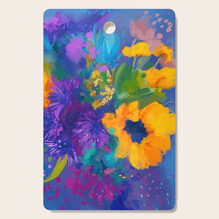 Bouquet In Blue Cutting Board Gallery Image 1