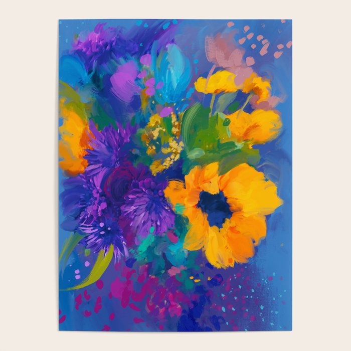 Bouquet In Blue Poster Gallery Image 1
