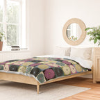Retro Flowers Check Pattern I Duvet Cover Gallery Image 2
