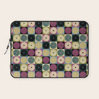 Retro Flowers Check Pattern I Laptop Sleeve Gallery Image 1