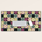 Retro Flowers Check Pattern I Desk Mat Gallery Image 1