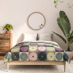 Retro Flowers Check Pattern I Comforter Gallery Image 3