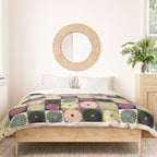 Retro Flowers Check Pattern I Duvet Cover Gallery Image 3