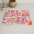 paris map pink Rug Gallery Image 1