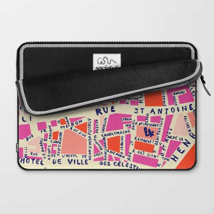 paris map pink Laptop Sleeve Gallery Image 2
