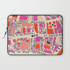 paris map pink Laptop Sleeve Gallery Image 1