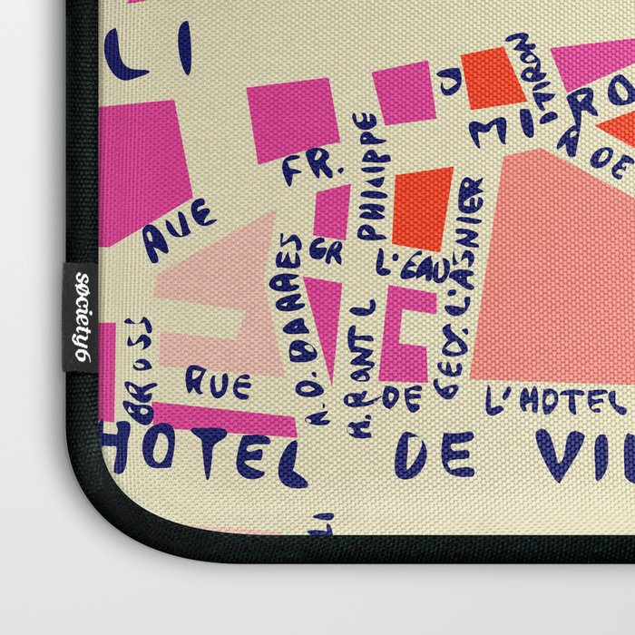 paris map pink Laptop Sleeve Gallery Image 3