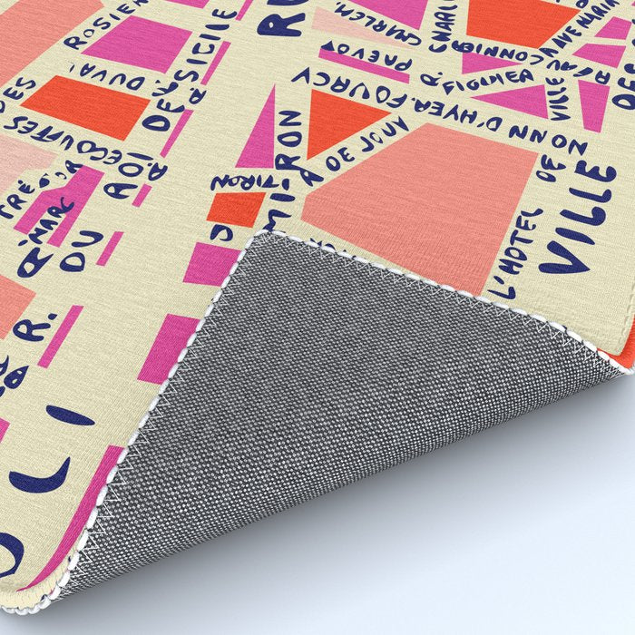 paris map pink Rug Gallery Image 4