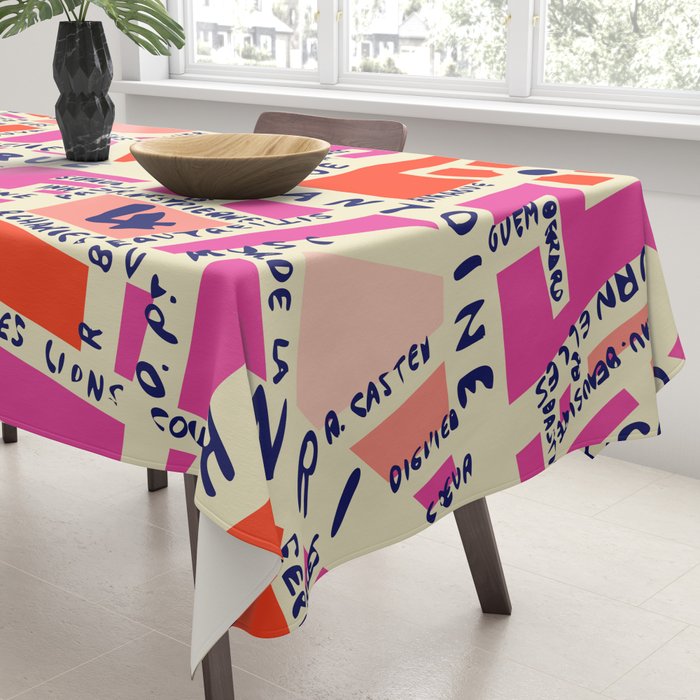 paris map pink Tablecloth Gallery Image 3