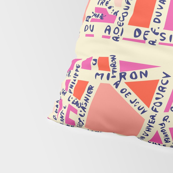 paris map pink Pillow Sham Gallery Image 4