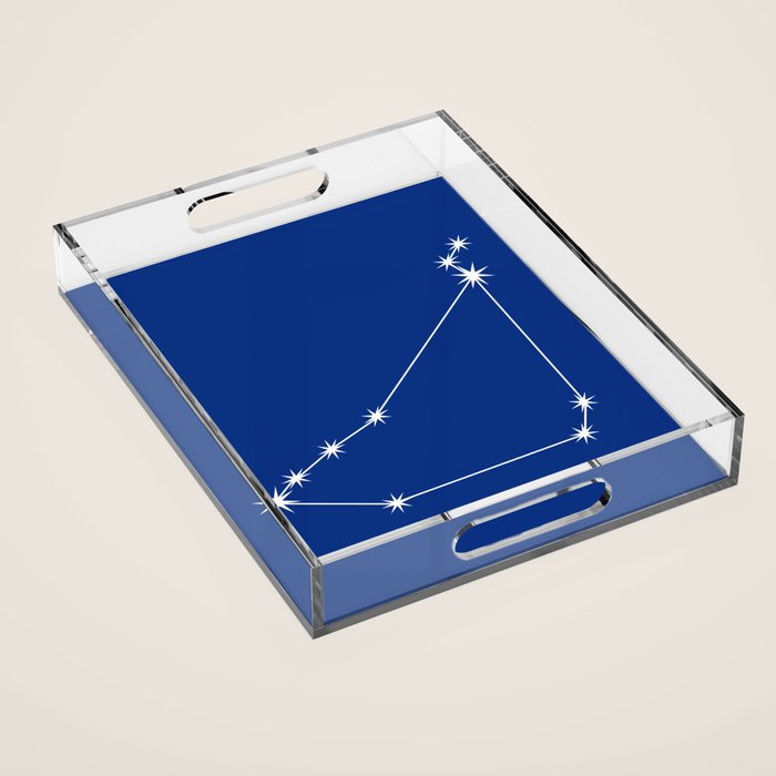 Capricorn Zodiac Star Constellation Line Art Dark Blue Acrylic Tray Gallery Image 1