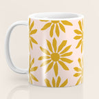 Gold Flowers on Pink Background - Pattern Coffee Mug Gallery Image 3