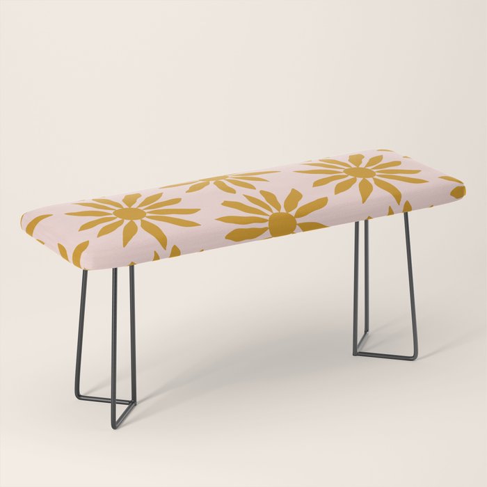 Gold Flowers on Pink Background - Pattern Bench Gallery Image 1
