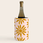 Gold Flowers on Pink Background - Pattern Wine Chiller Gallery Image 2