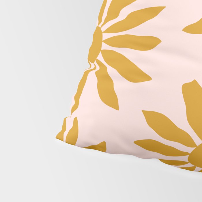 Gold Flowers on Pink Background - Pattern Pillow Sham Gallery Image 4