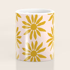 Gold Flowers on Pink Background - Pattern Coffee Mug Gallery Image 4