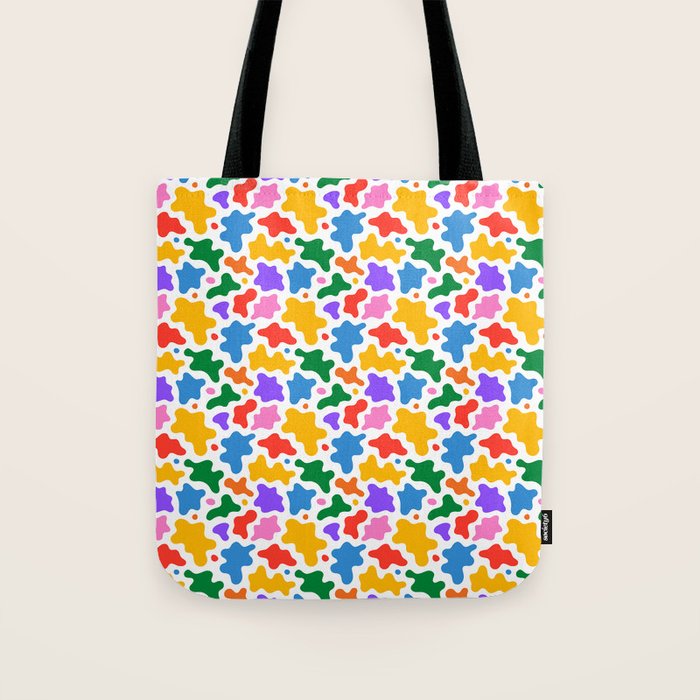 Abstract colorful art splash shape pattern Tote Bag Gallery Image 1