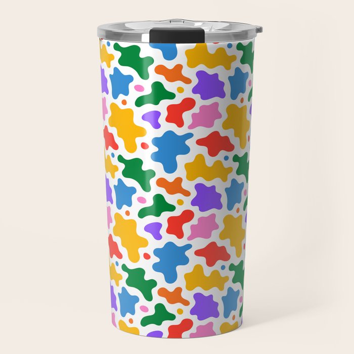 Abstract colorful art splash shape pattern Travel Mug Gallery Image 1