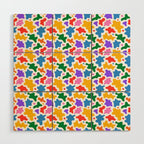 Abstract colorful art splash shape pattern Wood Wall Art Gallery Image 1